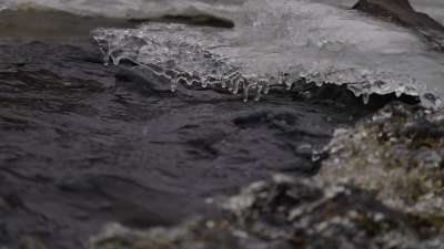 冬季雪地冰冻的河流