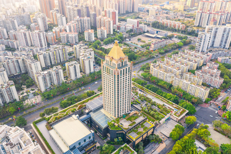 深圳市龙岗区友和国际大酒店航拍建筑风光
