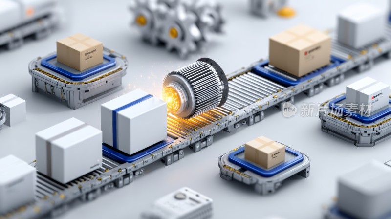 3d模型自动化仓储分拣中心