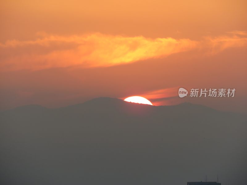 北京景山公园日落风景