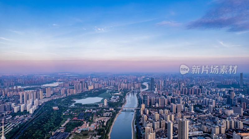 武汉汉江两岸城市风光航拍