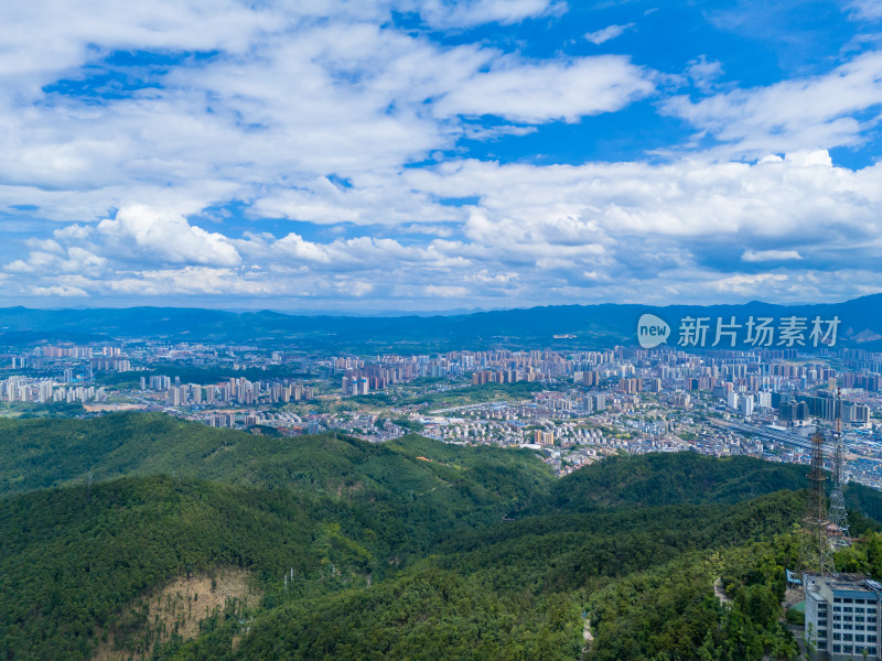 祖国大好河山绿色森林植物航拍图