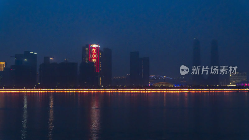 杭州钱江新城城市阳台夜景