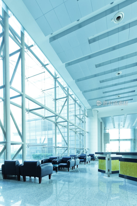 现代化大厅室内休息区场景