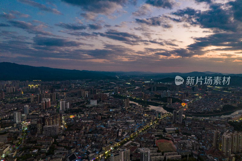 湖南湘西怀化日落晚霞夕阳