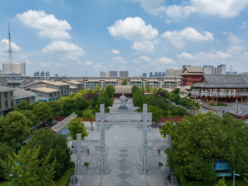 航拍夏季河南许昌曹丞府全景风光