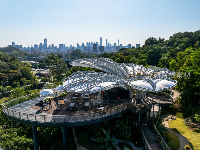 广州云萝植物园实景高空航拍照片