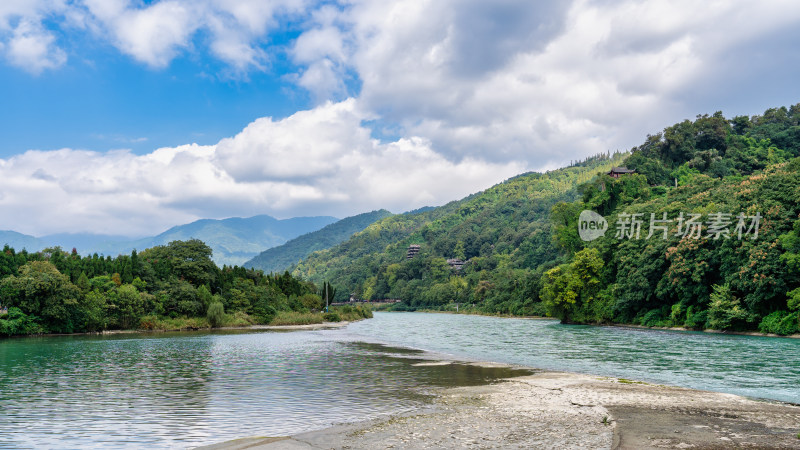 四川都江堰水利工程景区的风景