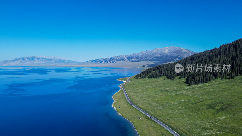 新疆赛里木湖航拍自然风光