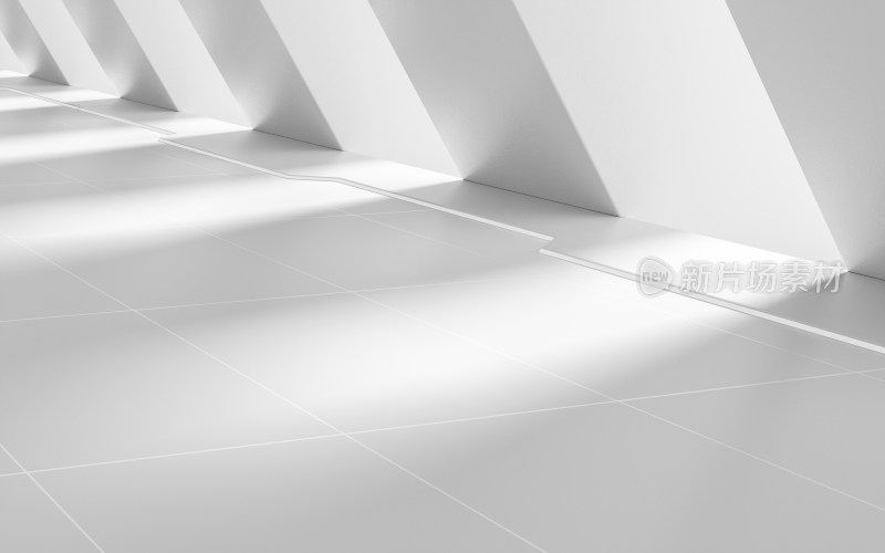 白色建筑隧道 3D渲染