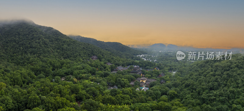 杭州灵隐景区灵隐寺航拍