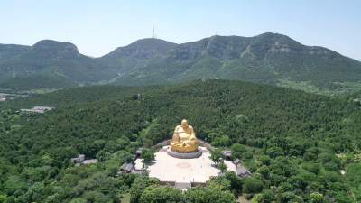 航拍山东济南千佛山风景区