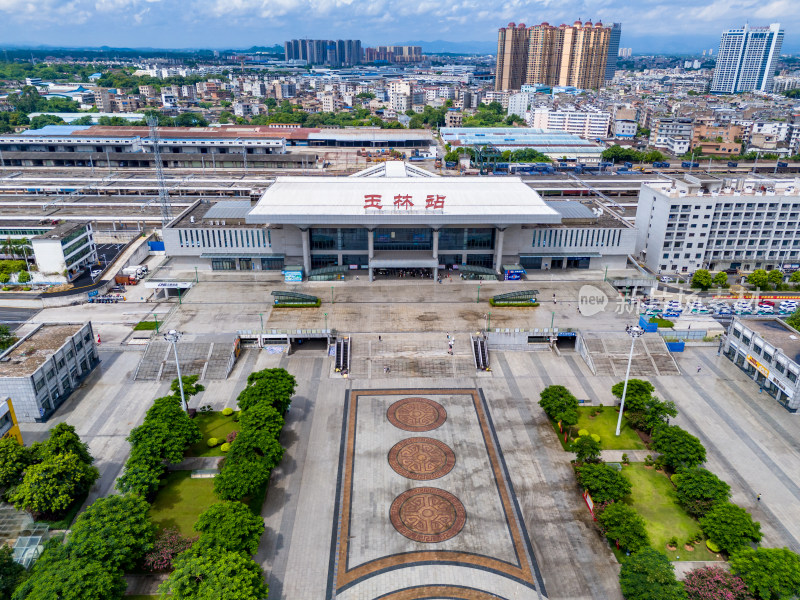 广西玉林站周边建筑航拍图