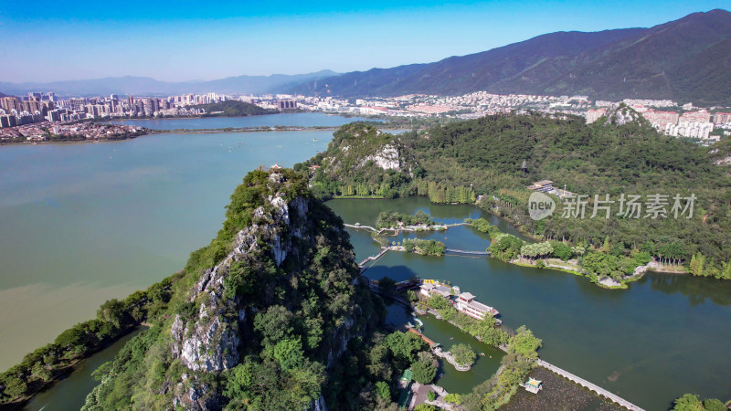 广东肇庆星湖景区七星山5A景区航拍