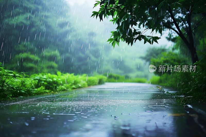 自然风景植物背景雨水