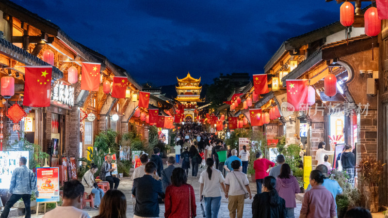 国庆四川凉山彝族自治州西昌建昌古城夜景