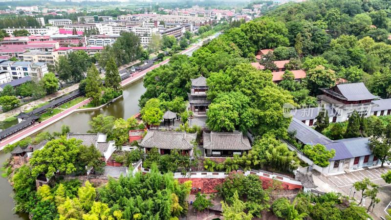 湖北黄冈黄州东坡赤壁景区航拍图