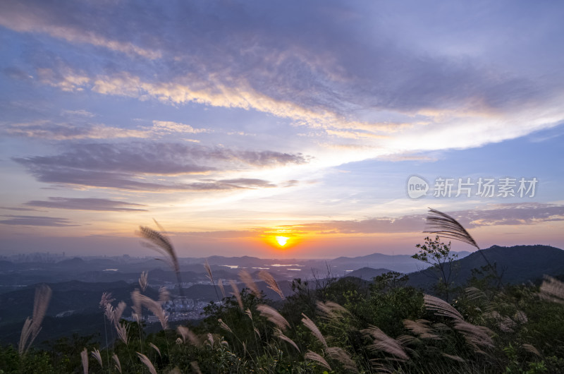 深圳羊台山阳台山森林公园夕阳落日晚霞