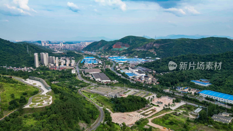 航拍湖北鄂州城市建设