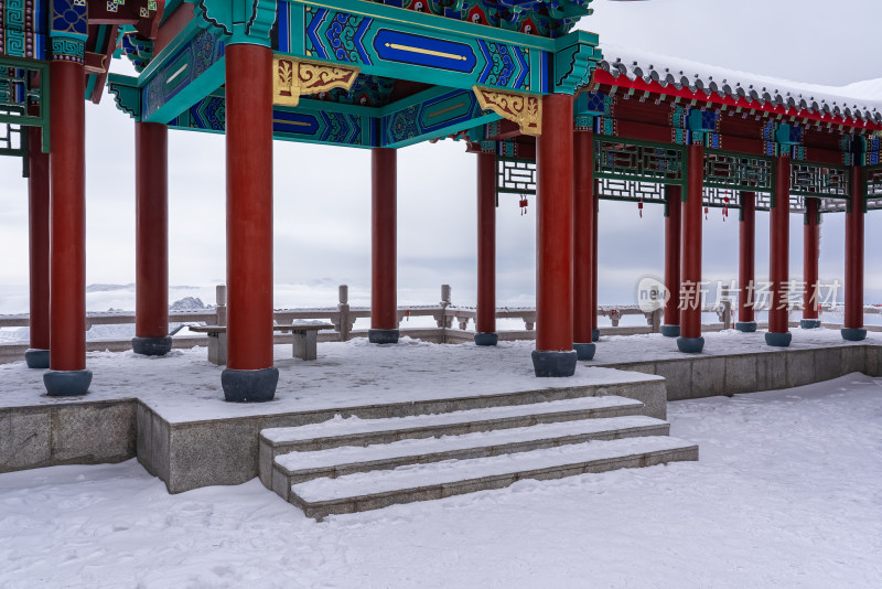 古建筑大雪传统文化庭院家居