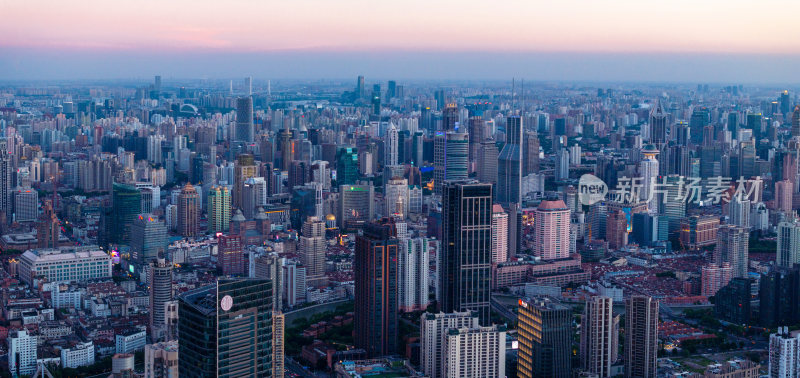 航拍上海现代都市摩天大楼陆家嘴外滩夜景