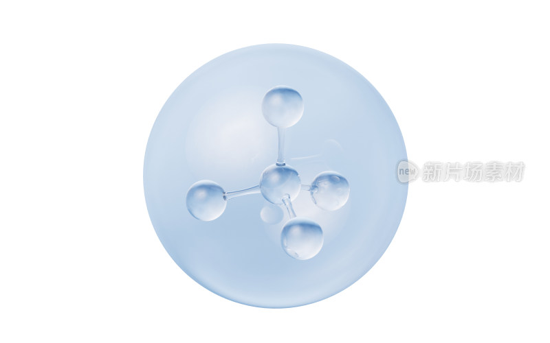 透明分子气泡元素3D渲染