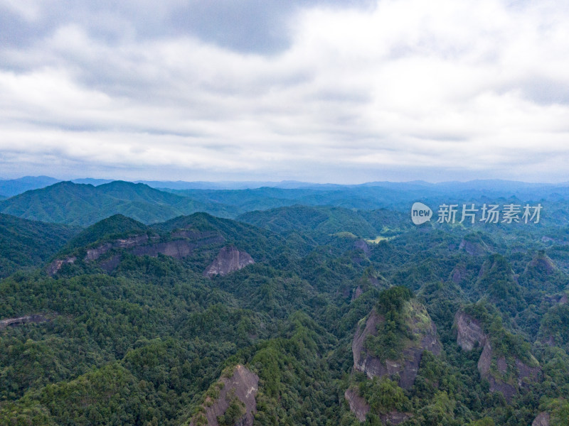 湖南通道丹霞地貌万佛山航拍摄影图