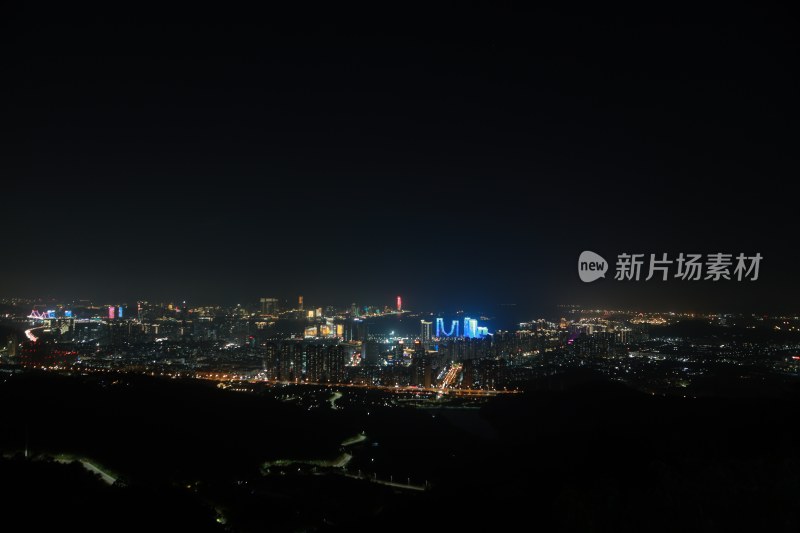 厦门海沧城市 航拍 城市建筑 城市夜景