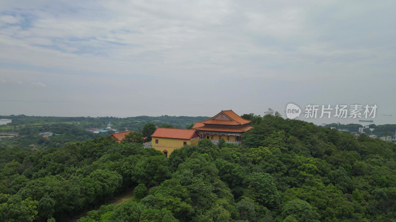 航拍湖南岳阳圣安寺4A景区