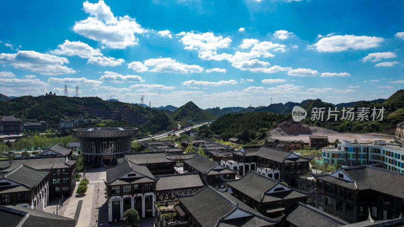 贵州凯里民俗文化园建筑航拍图