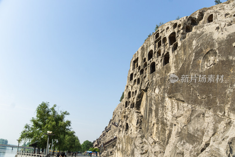 河南洛阳市5A景区龙门石窟外部景观