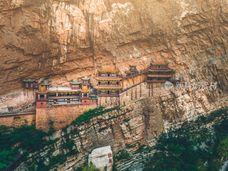 山西省大同市浑源县恒山悬空寺景区空镜风光