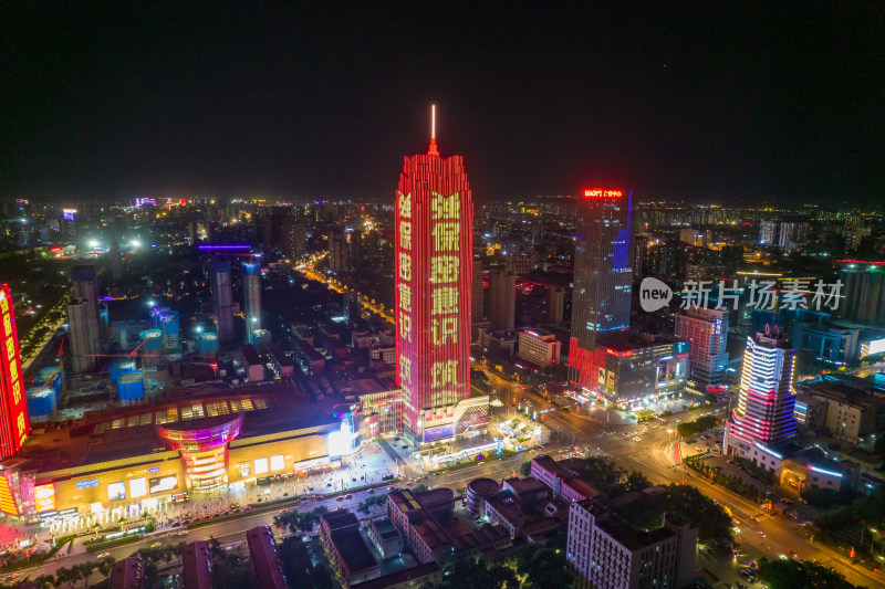 河北保定城市夜景灯光航拍摄影图