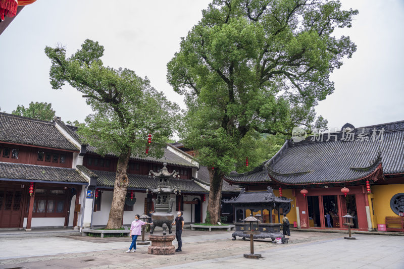 杭州西湖三天竺法镜寺古建筑风景