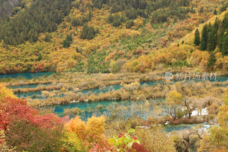 秋天九寨沟的山水