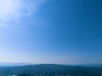 福建三明城市建设蓝天航拍图