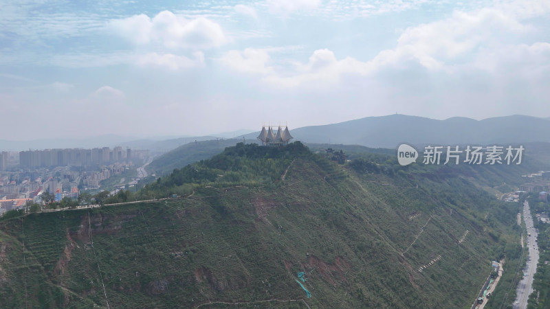 青海西宁南山公园凤凰台航拍