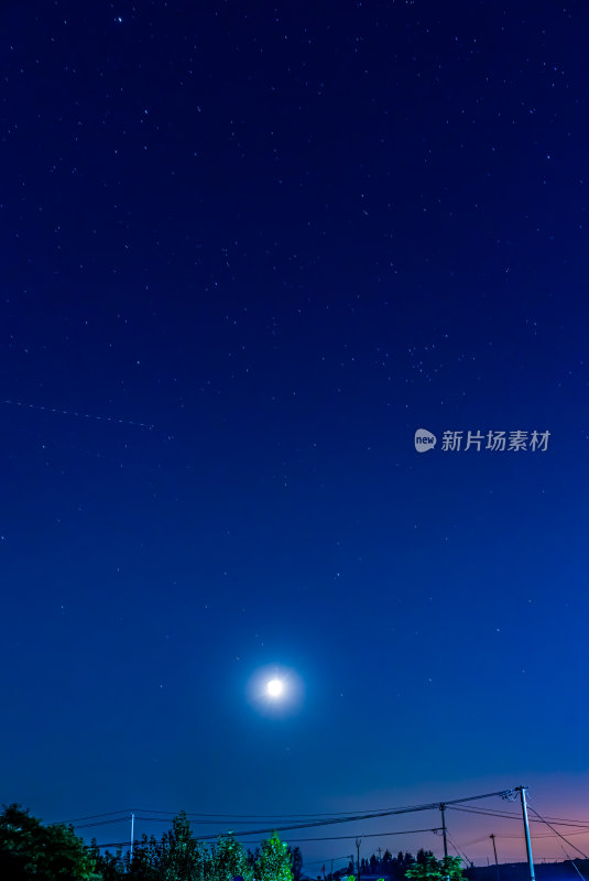 夏日星空乡村自然天文景观