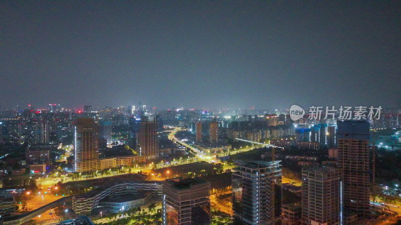 航拍四川成都天府新城成都金融城夜景摄影图