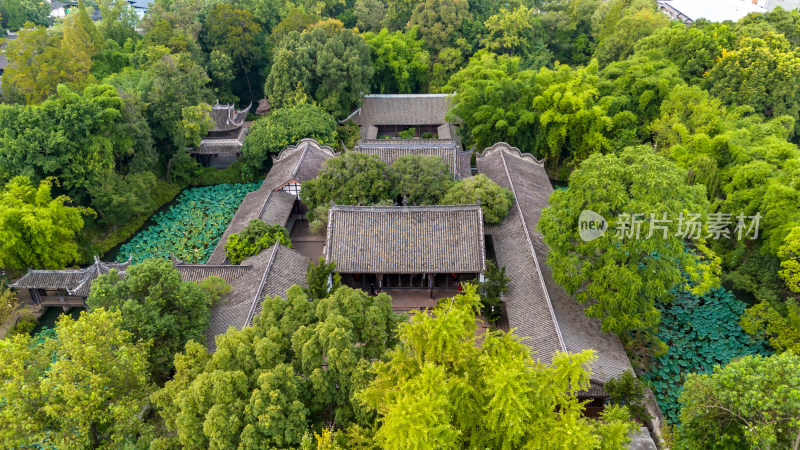 眉山三苏祠景区航拍图