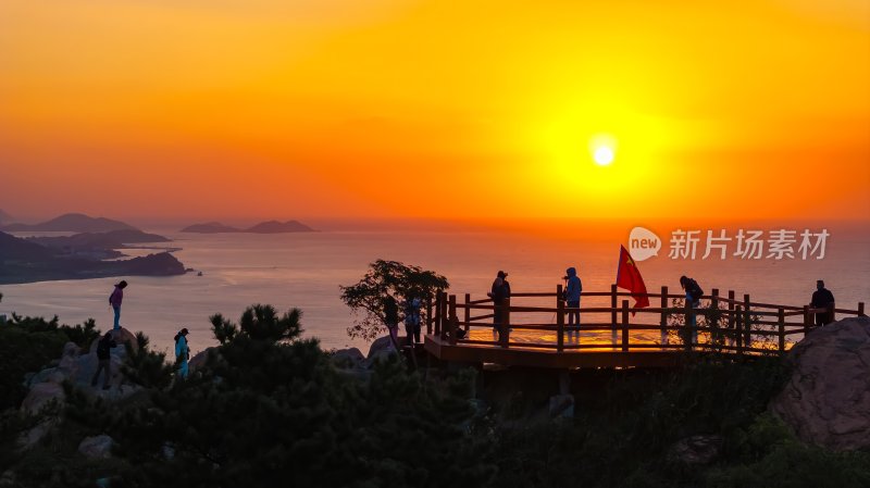 青岛浮山清晨迎接朝阳