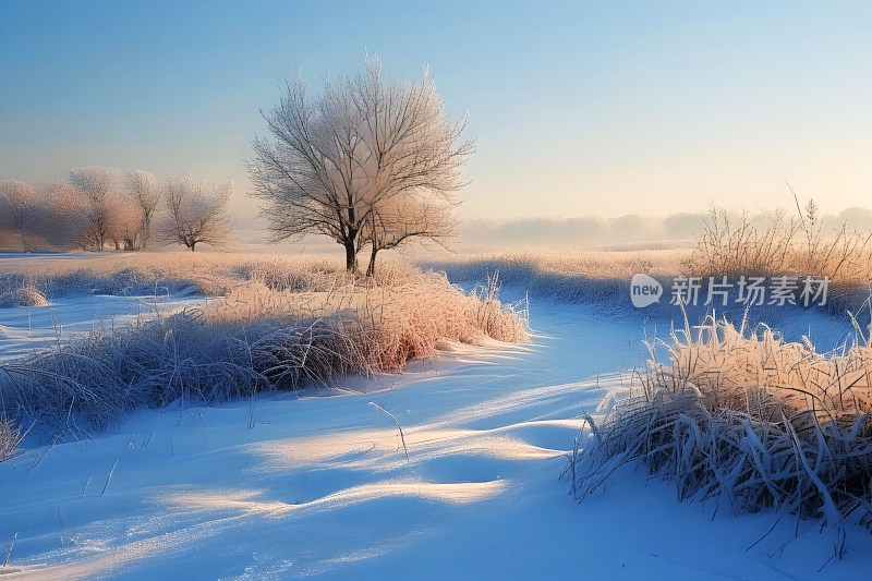 自然风景冬天大雪背景