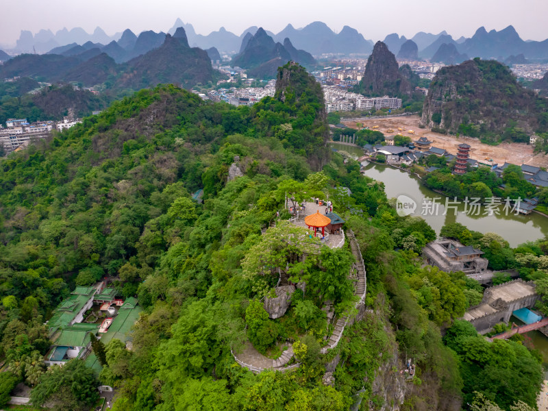 广西桂林山水风光航拍摄影图