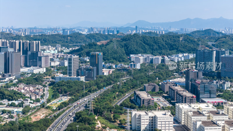 深圳龙华区城市风光航拍图