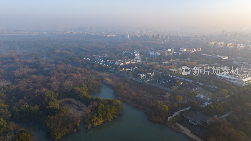 航拍杭州西溪湿地