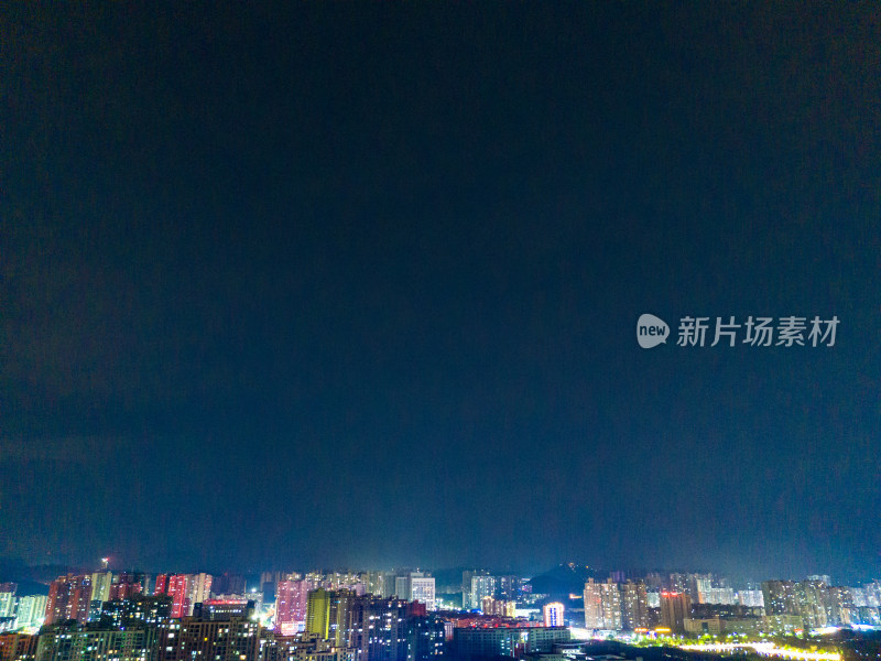 鄂州城市夜景灯光航拍图