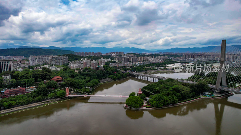 福建福州城市风光航拍图