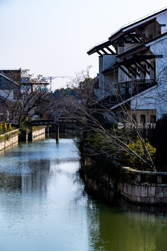 江南水乡河道与建筑景观