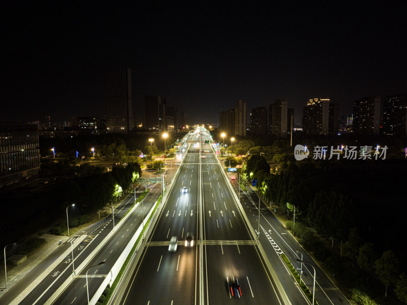 城市夜景航拍