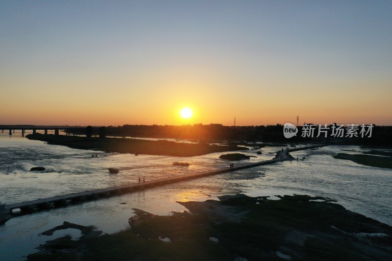 晚霞夕照大汶河